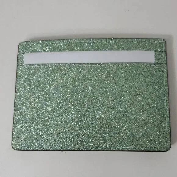 Kate Spade Kenzie Glitter Cardholder Seawater Green New in Box - Picture 3 of 7